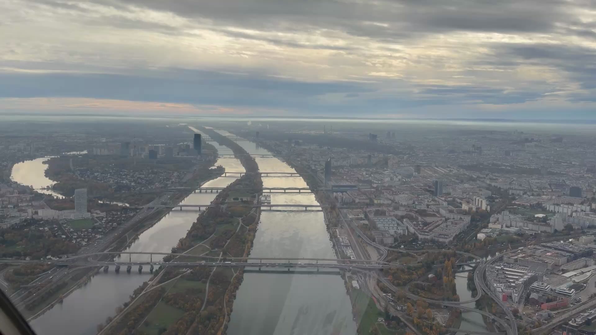 Helicopter flying over Vienna
